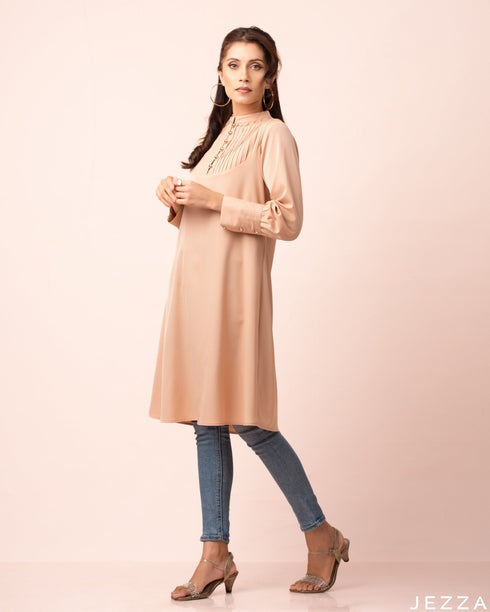 Pin-Tucked Detailed Knee Top 60201